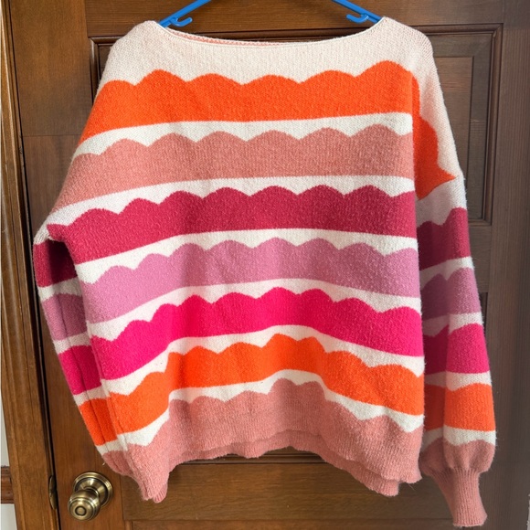 THREADED PEAR BOUTIQUE SARAH WAVE STRIPED SWEATER 🩷👛🦩 - Picture 2 of 4